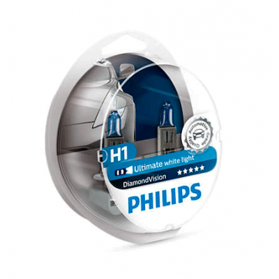 Галогеновые лампы Philips H1 Diamond Vision 5000К набор